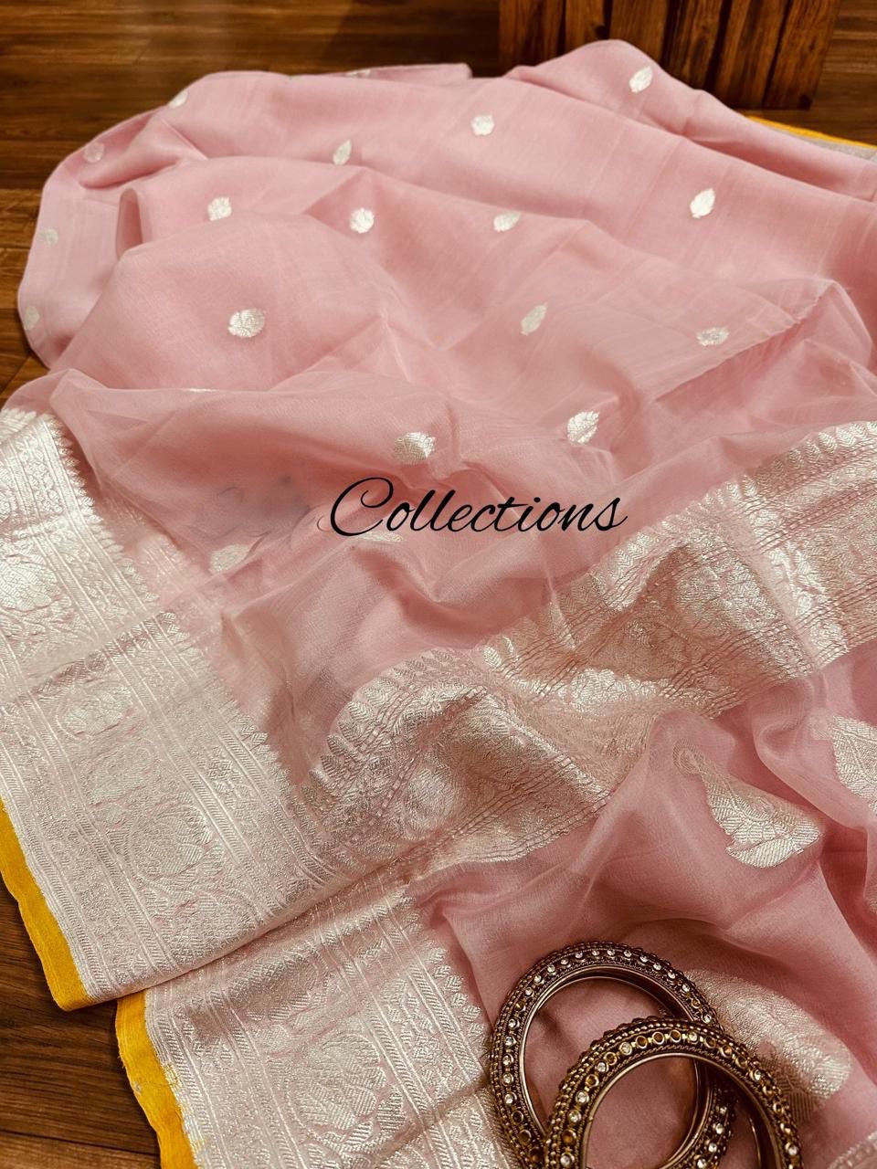 Pink Khaddi Chiffon Saree Banarasi Sarees