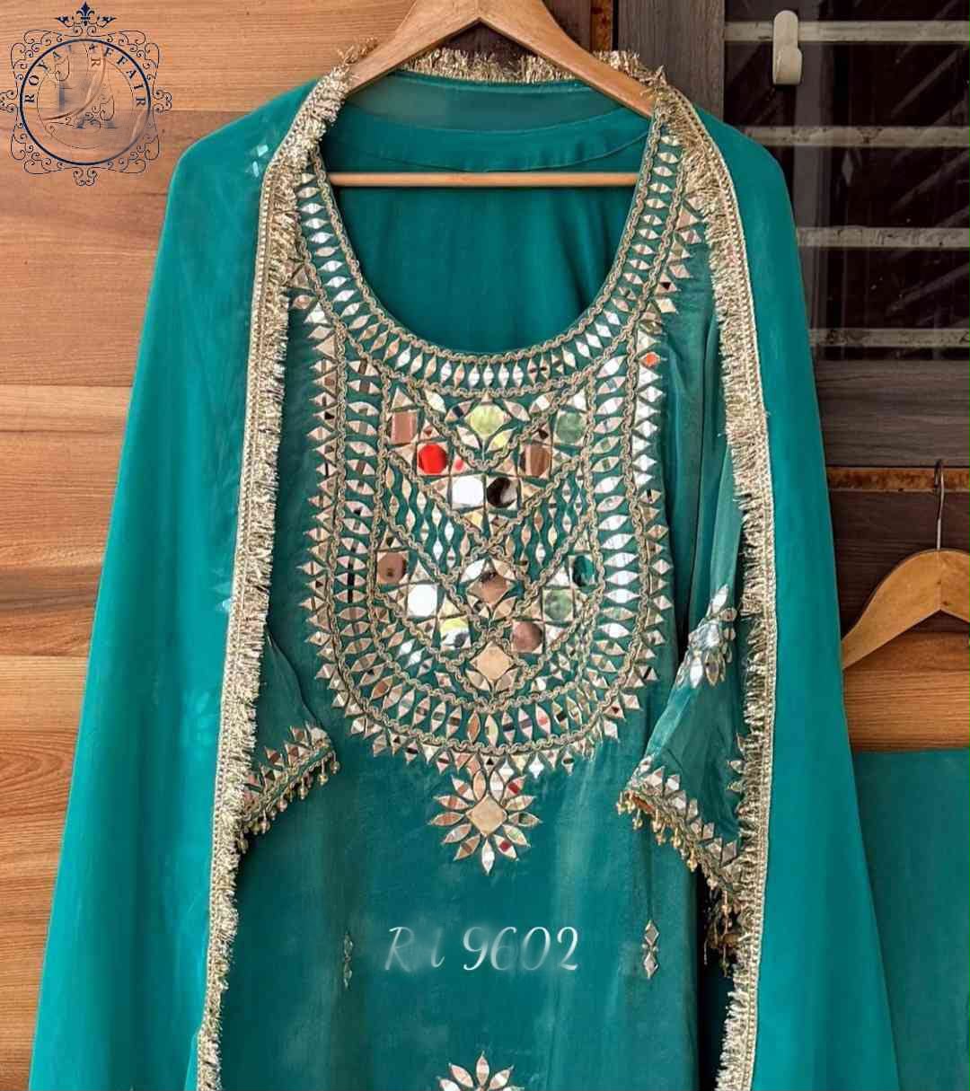 Handmade designer silk stitched dress Indian salwar suit