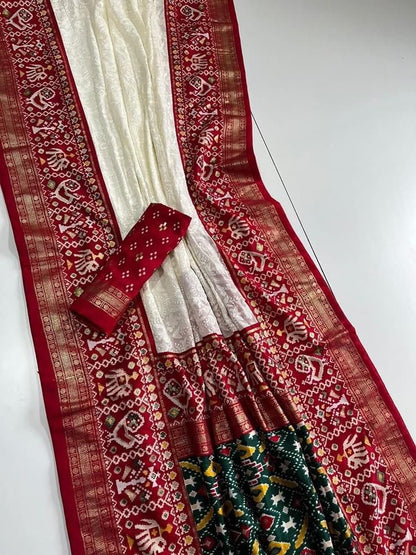 Chikankari saree Patola inspired saree Indian saree blouse