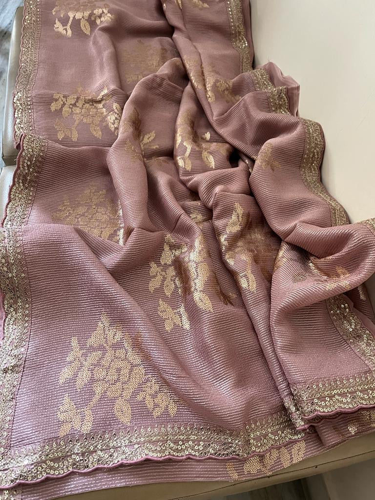 Ravish Sequence Gorgette Saree Partywear Sari