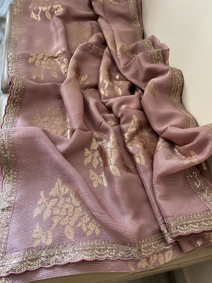 Ravish Sequence Gorgette Saree Partywear Sari