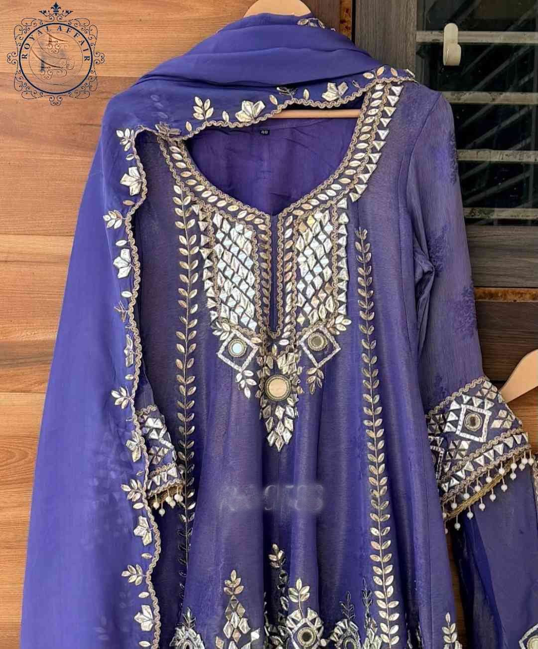Tissue stitched dress gottapatti dress Partywear dresses for women