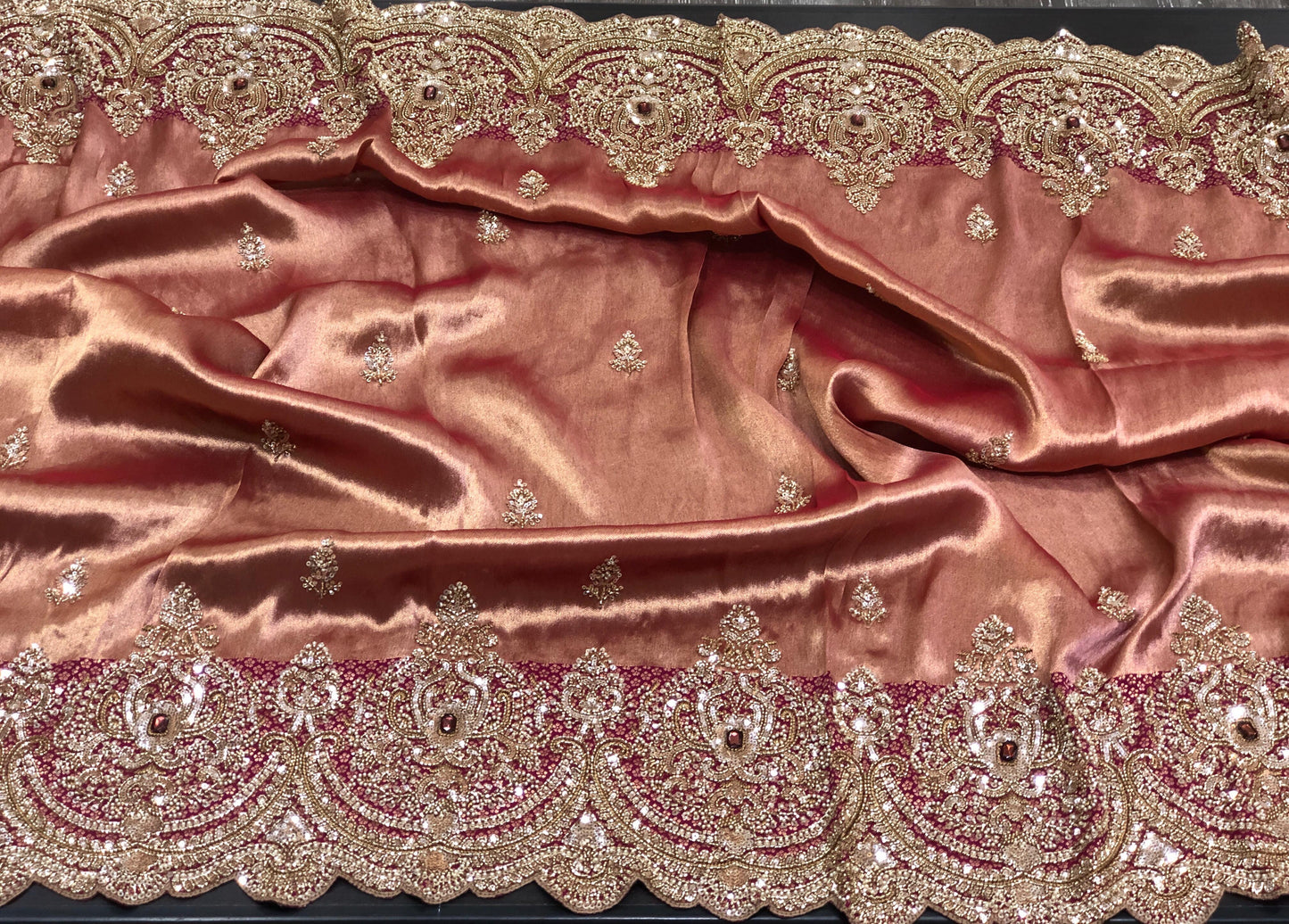 Handmade pure Kanjeevaram saree Indian wedding saree with stitched blouse