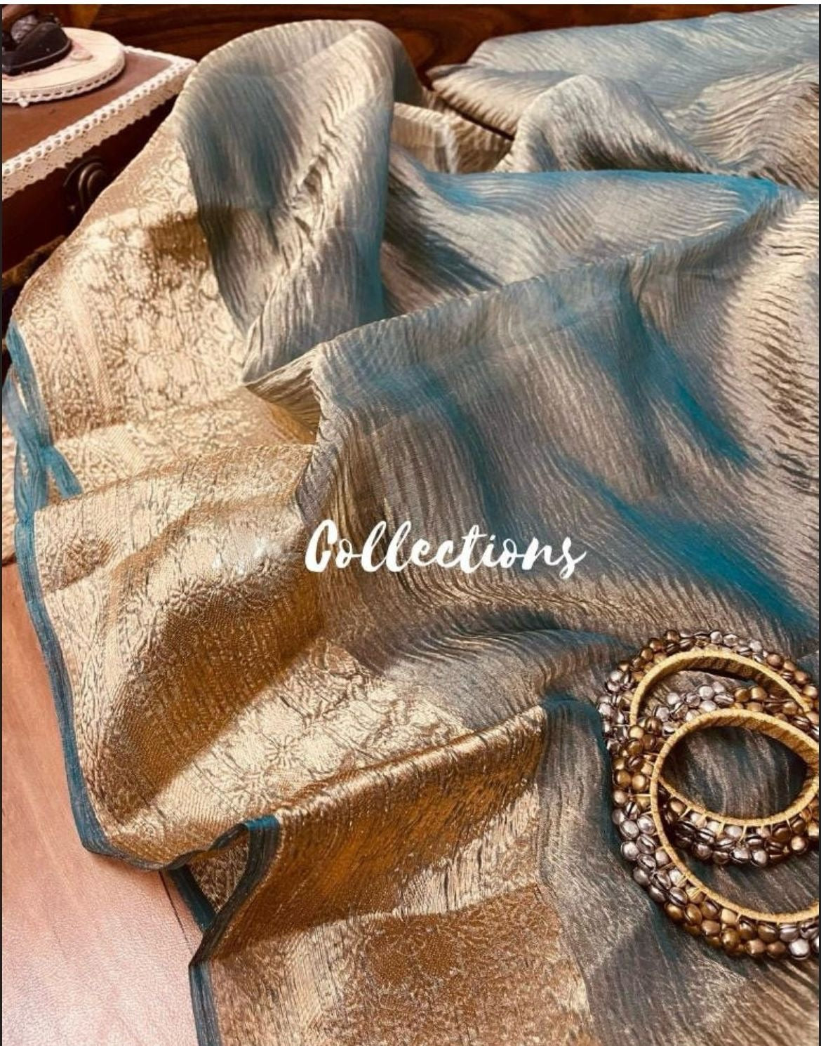 Leena Banarsi Crush Tissue saree Indian sari