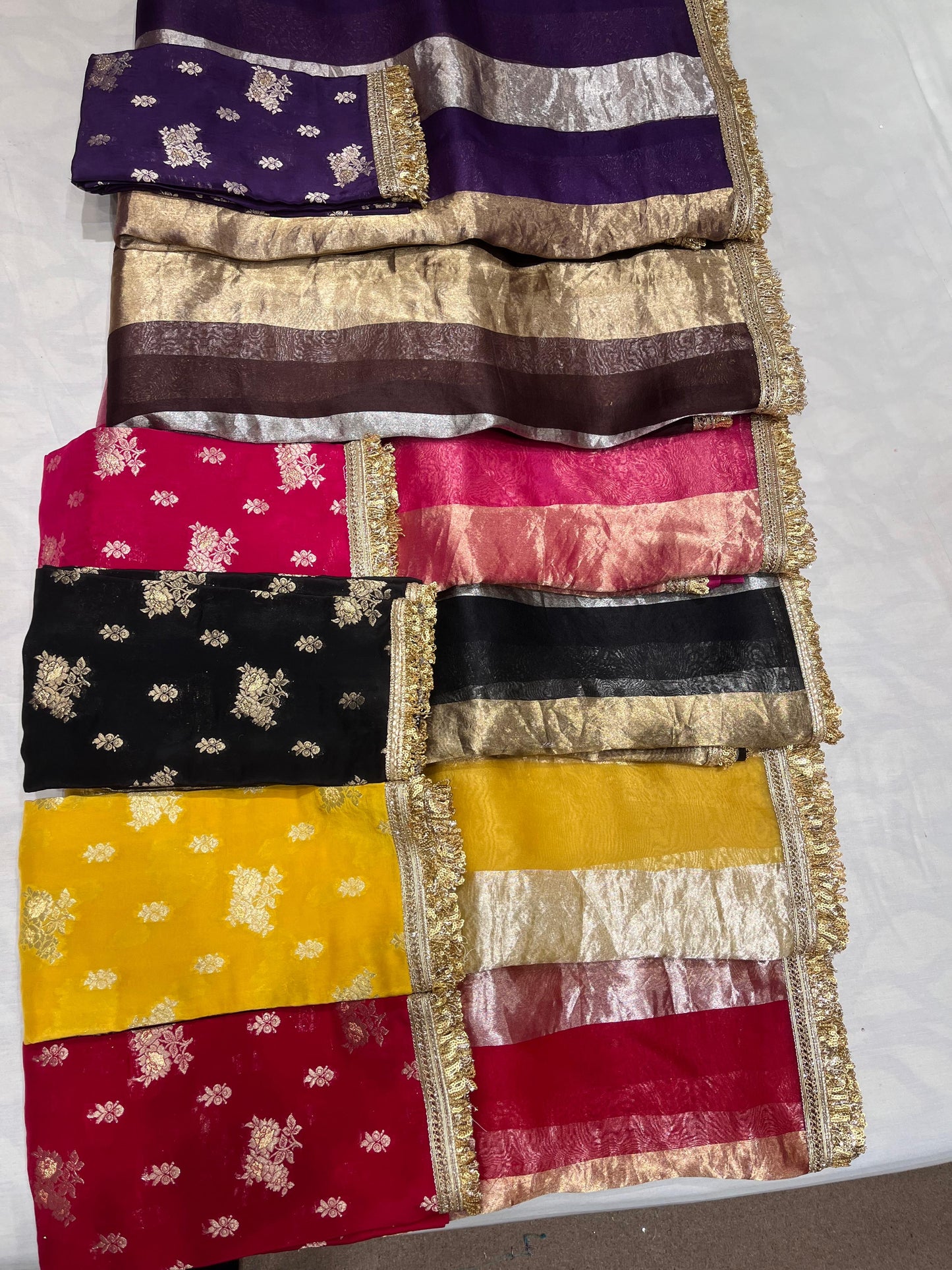Tissue striped organza saree partywear sarees