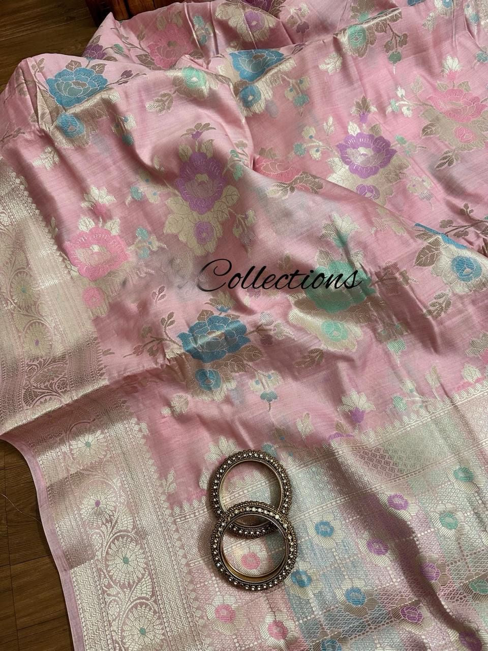 Pink Weaves Banarsi Silk Sarees Beautiful Sari