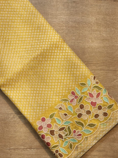 Bandhej printed organza silk sarees
