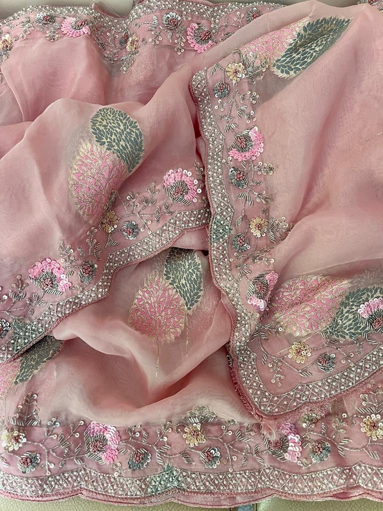 Aliva organza saree partywear saree