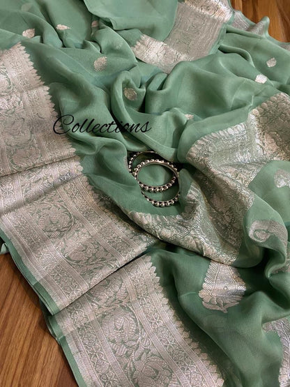 Lumina Banarsi handloom chiffon saree