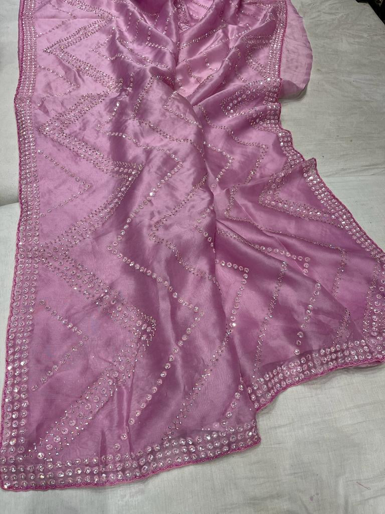Nishin sequence Organza Saree Indian Saree
