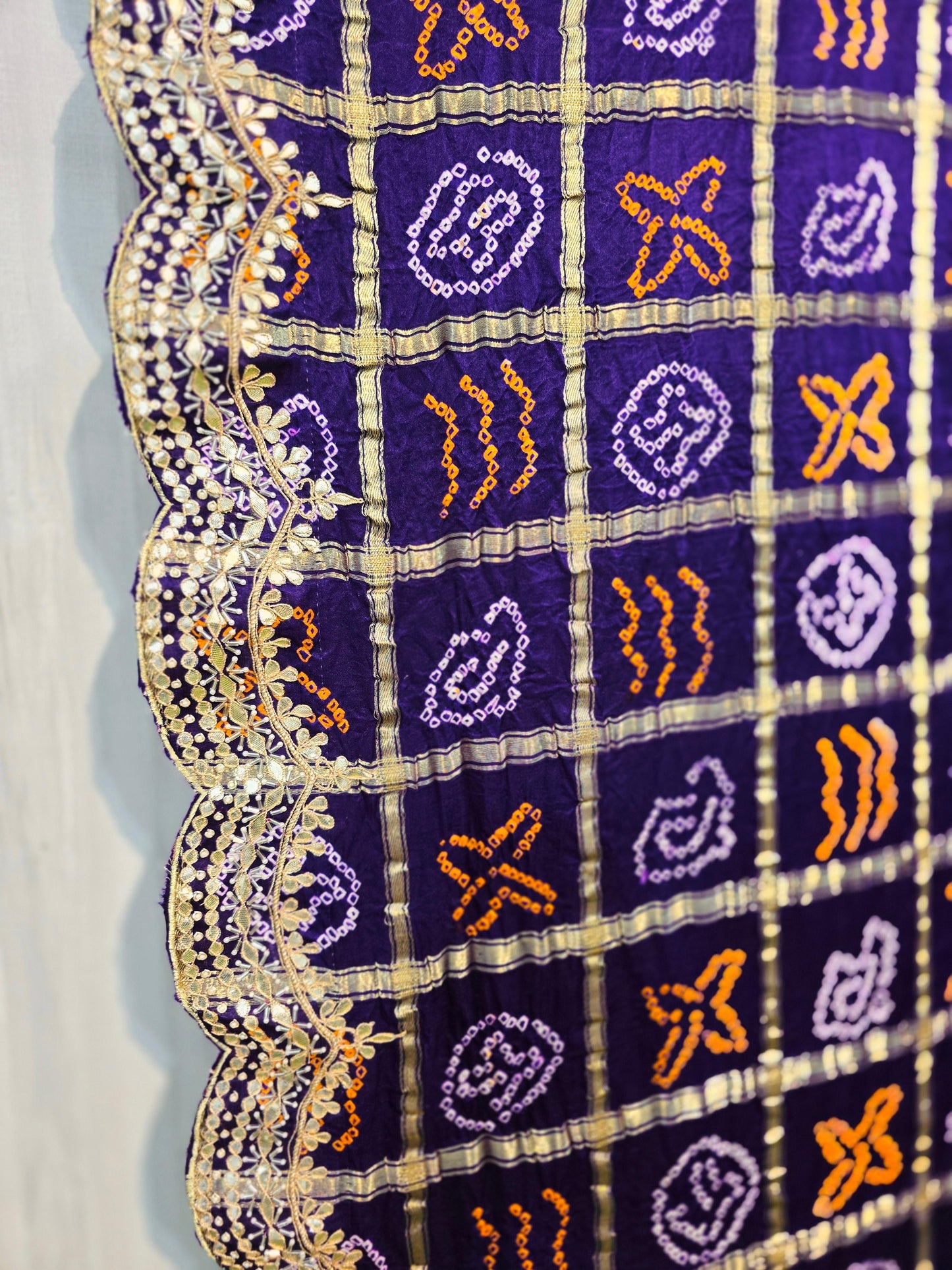 Purple gharchola saree gotta Patti saree Indian traditional sari blouse