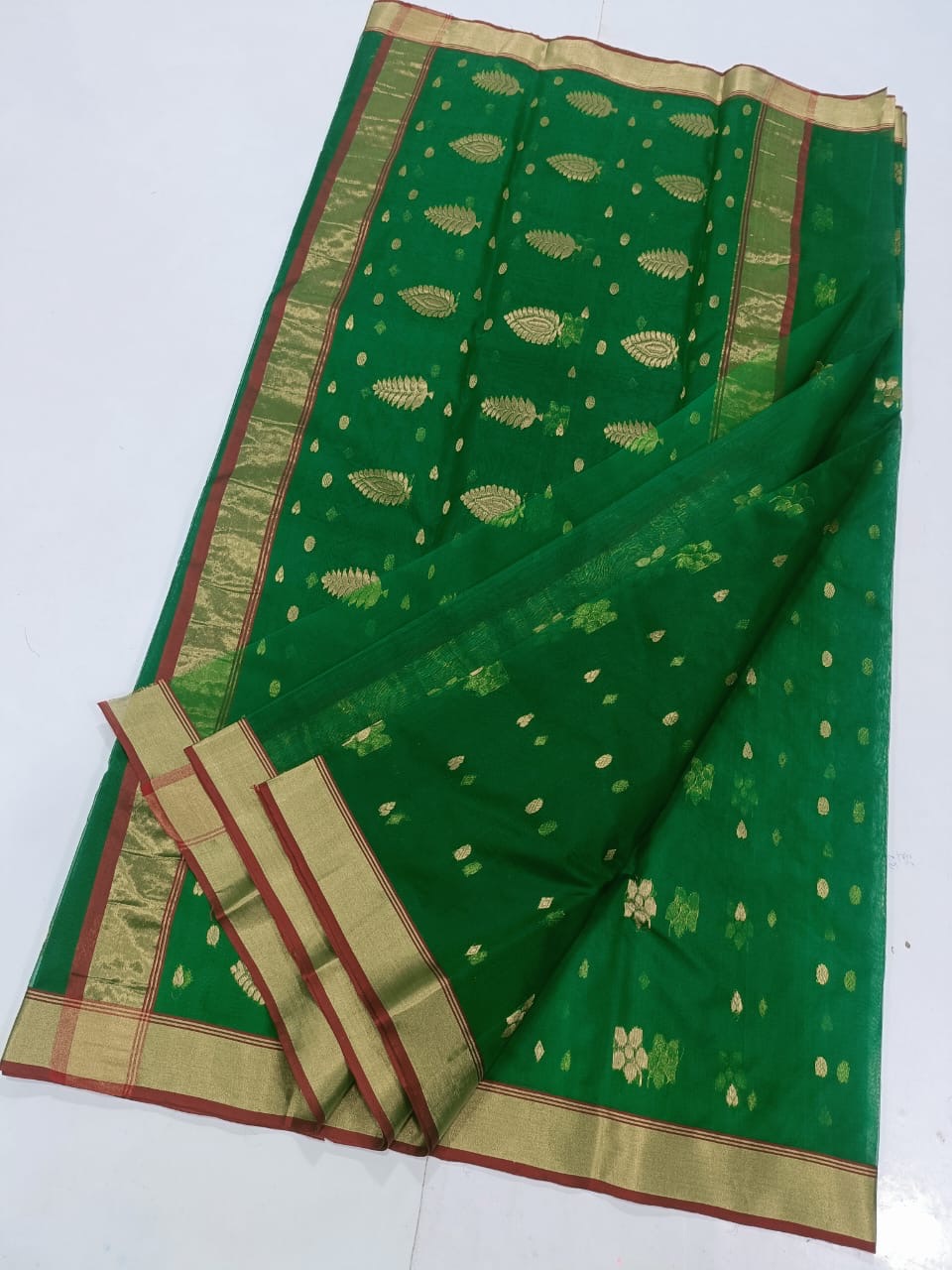 Emerald Chanderi saree
