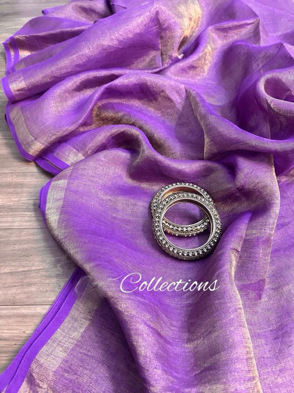 Handwoven Linen Saree Women Sarees Dual Tone Saree