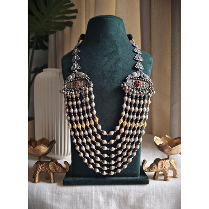 Layered necklace set dholki beads necklace set