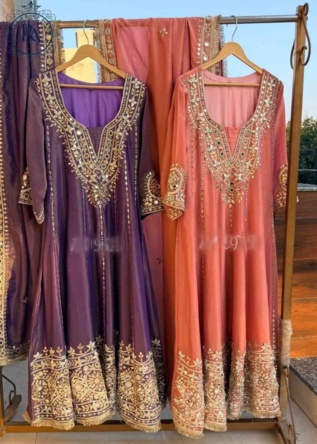 Tissue dress designer Anarkali dress stitched long dress