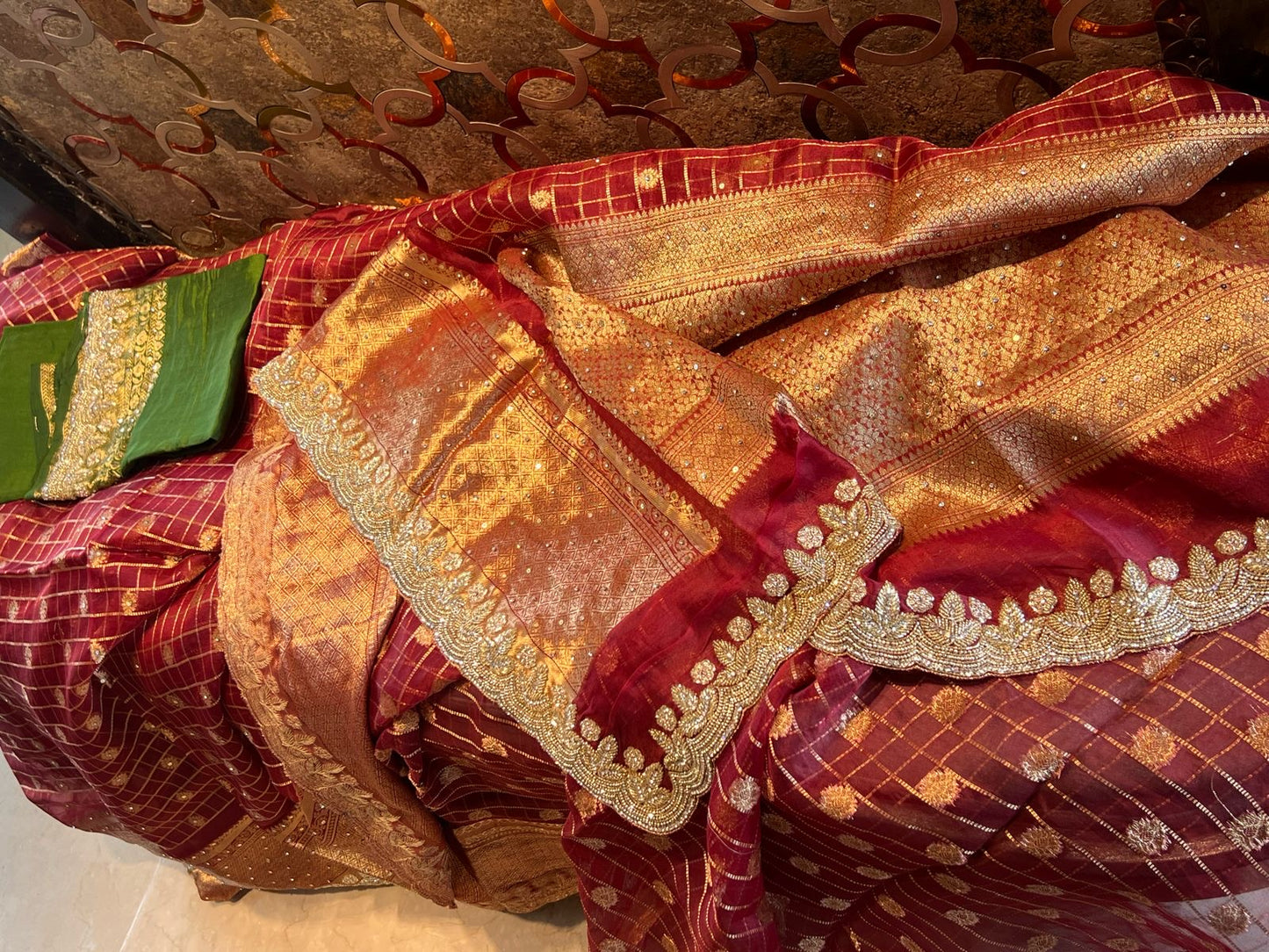 Wedding Inspired Zardosi Saree Embroidered Saree blouse