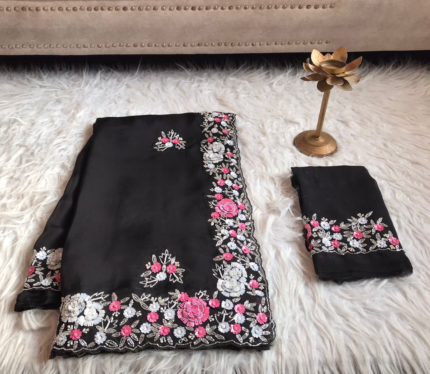 Black Hot Sarees Women Sari Wedding Sari Partywear Sari