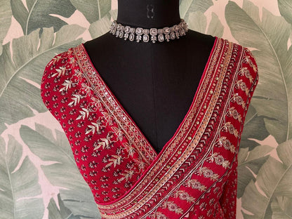 Premium handmade saree gorgette silk saree women sari blouse