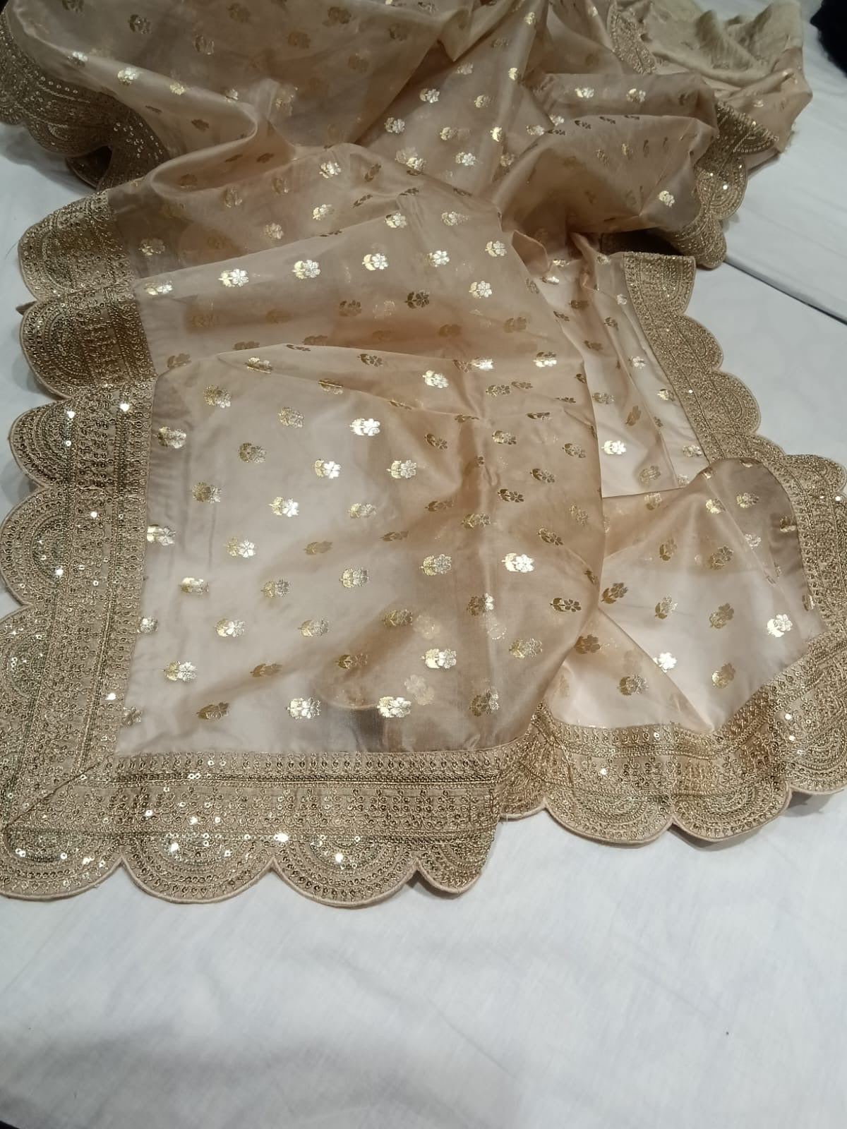 Rooprani kora silk saree scalloped sarees