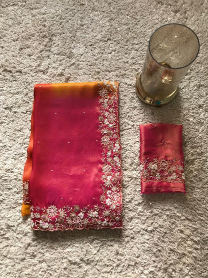 Ramaisha Tissue Organza saree Luxury styled sarees blouse