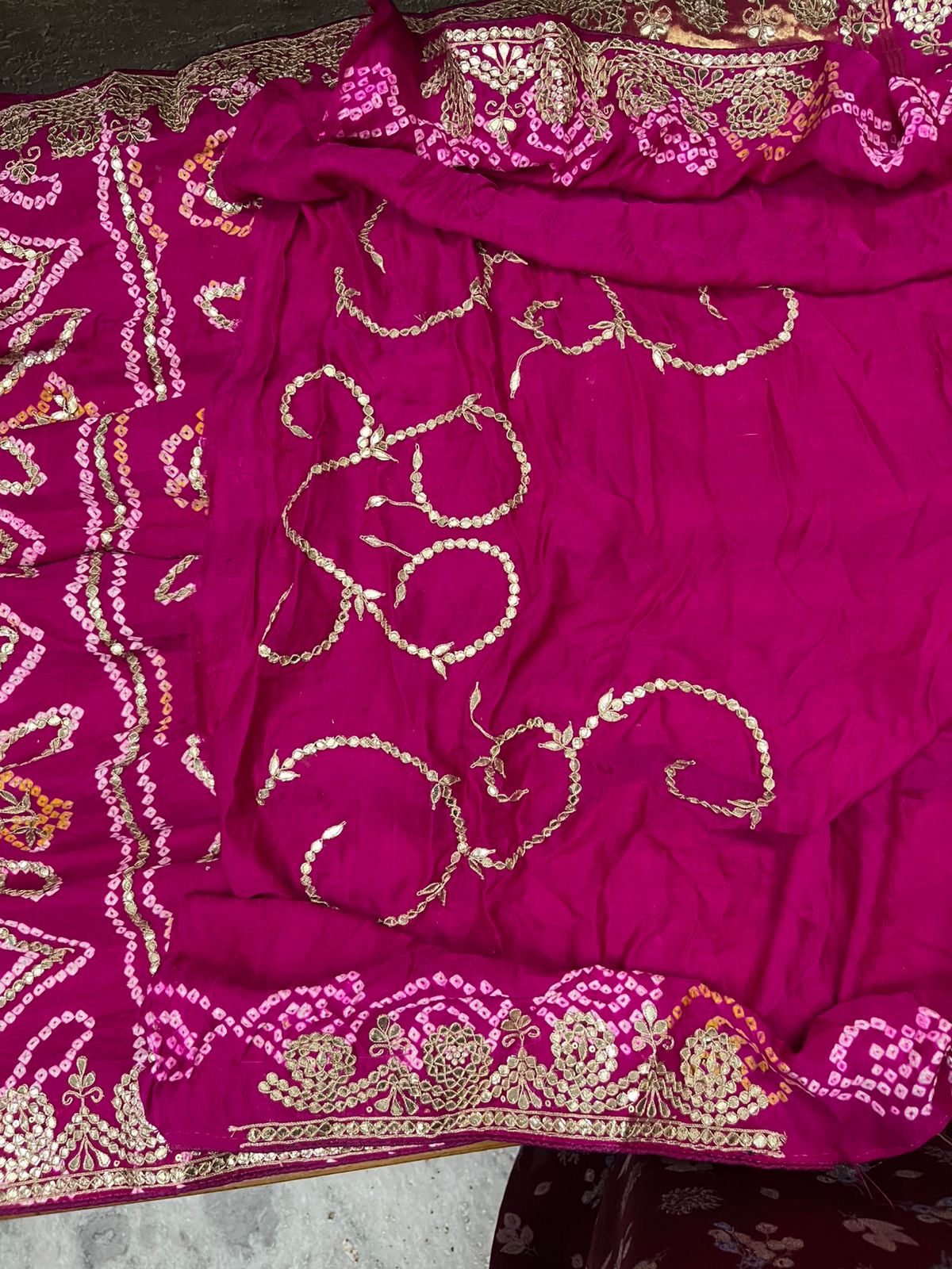 Pink gajji silk saree gottapatti saree Indian sari traditional saree blouse