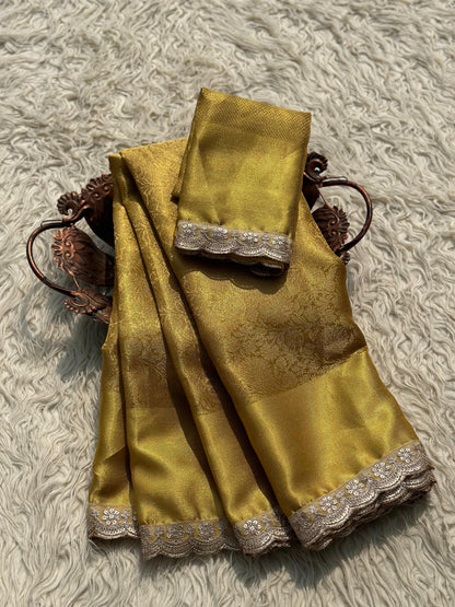 Zari weaving saree premium Kanjeevaram inspired sari blouse