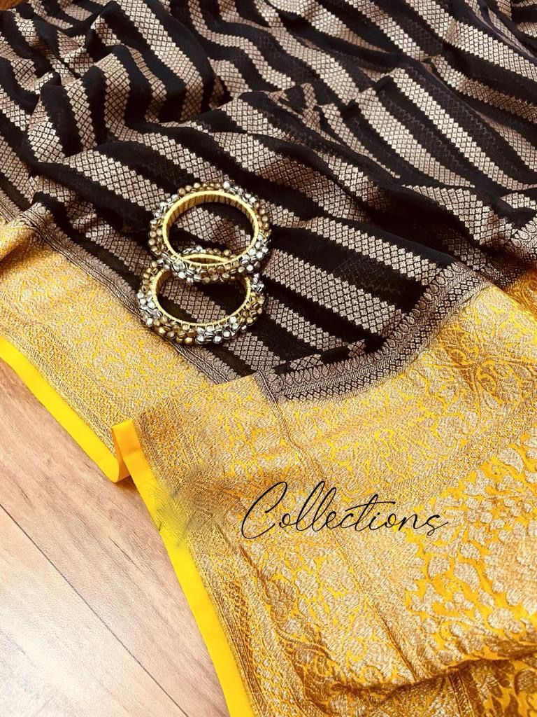 Handwoven khaddi gorgette indian saree
