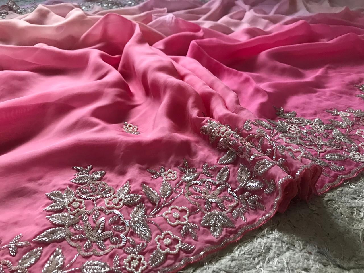 Pink shaded saree luxury shades saree