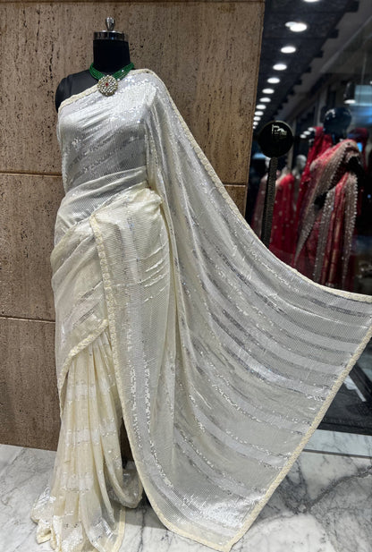 Sequins designer saree bridesmaid sarees exclusive Partywear sari blouse