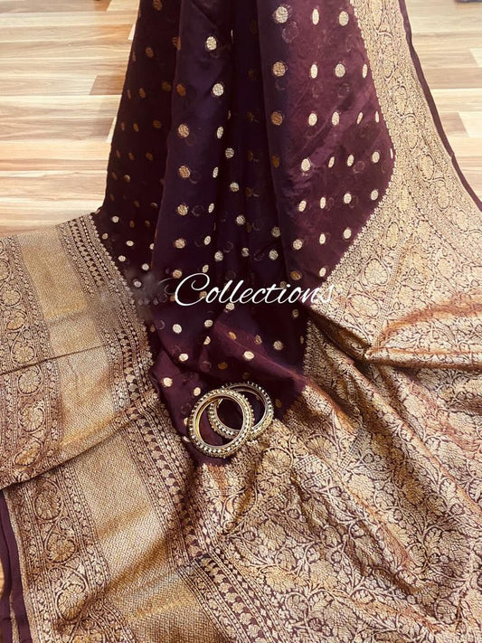 Ranjhana gorgette handloom saree