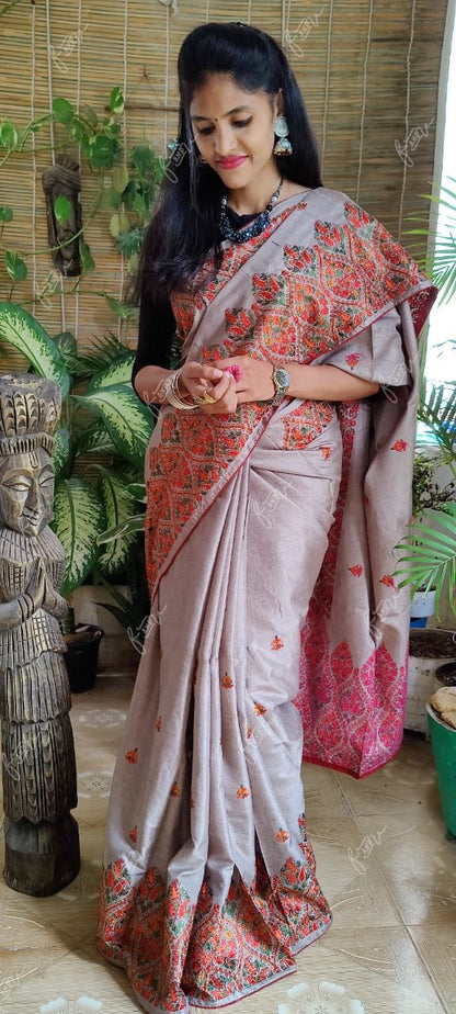 Raizi Kashmiri inspired embroidered saree