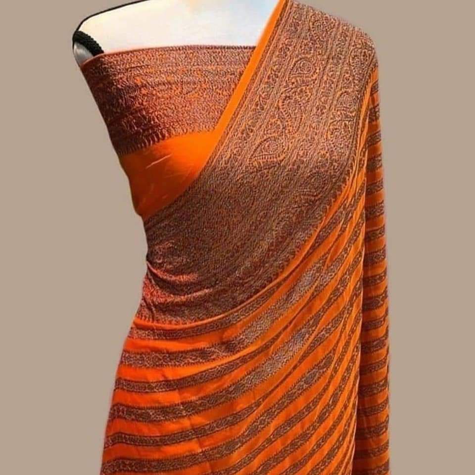 Ashika chiffon khaddi gorgette sari
