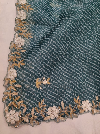Gini pearl organza beautiful saree
