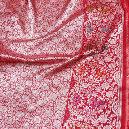 Yellow Katan handwoven kadwa saree
