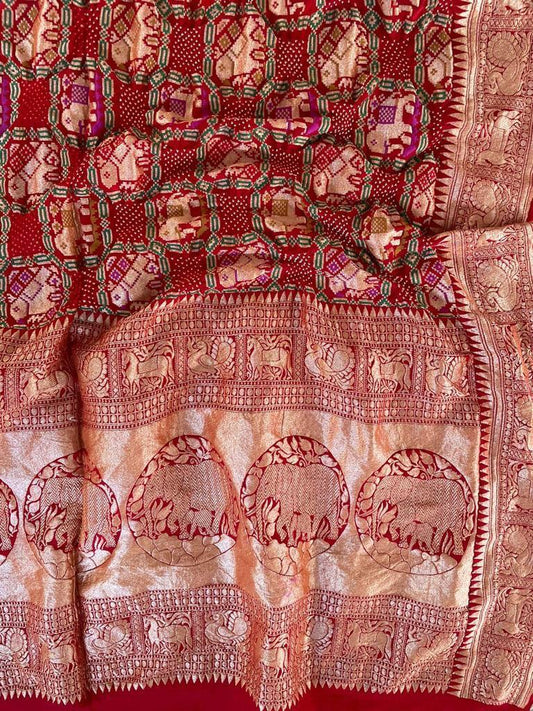 Nashili bandhani gorgette Dupatta