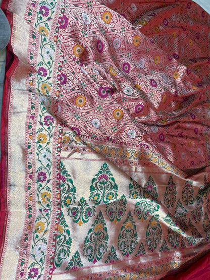 Brocade Banarsi exclusive Meenakari saree