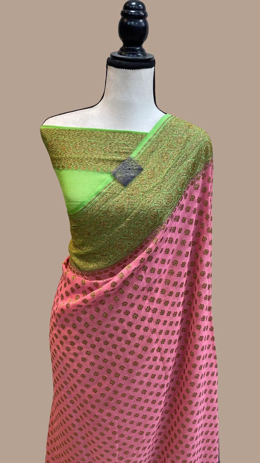 Aliva khaddi gorgette saree