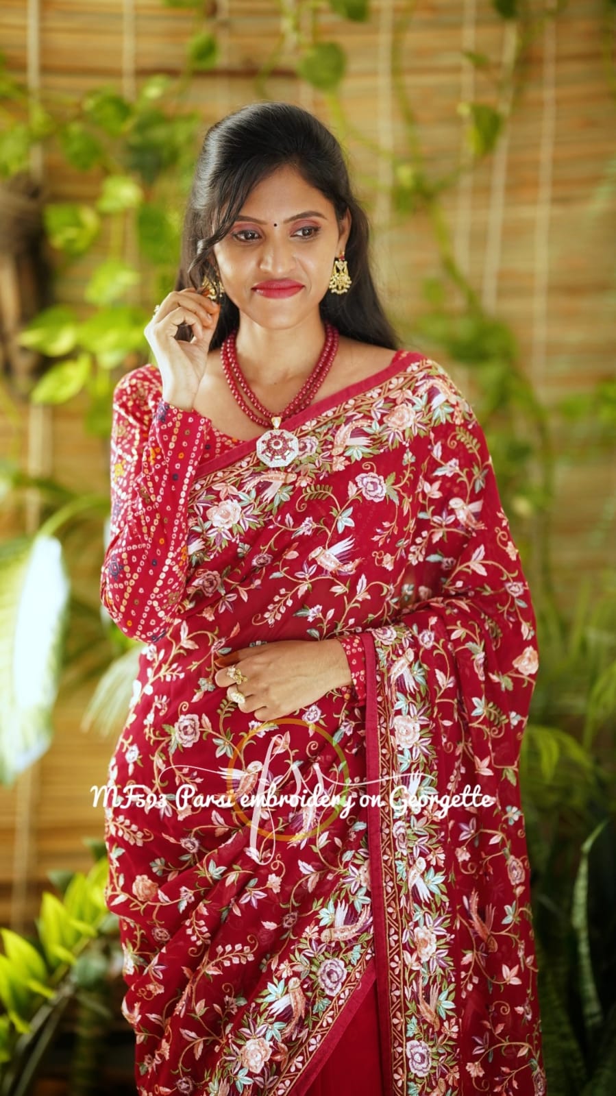 Parsi inspired Kashmiri saree
