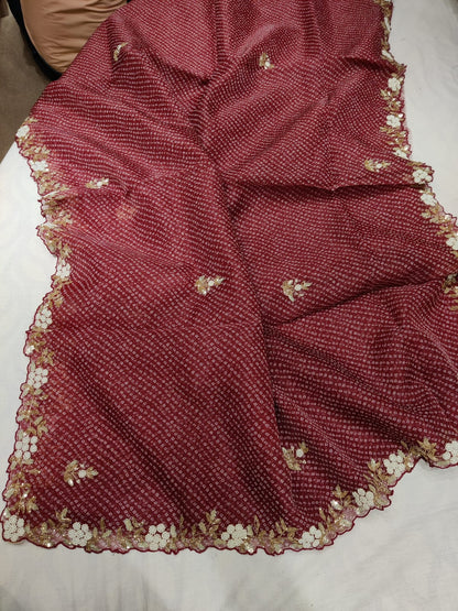 Gini pearl organza beautiful saree