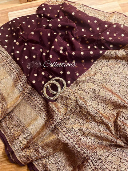 Ranjhana gorgette handloom saree