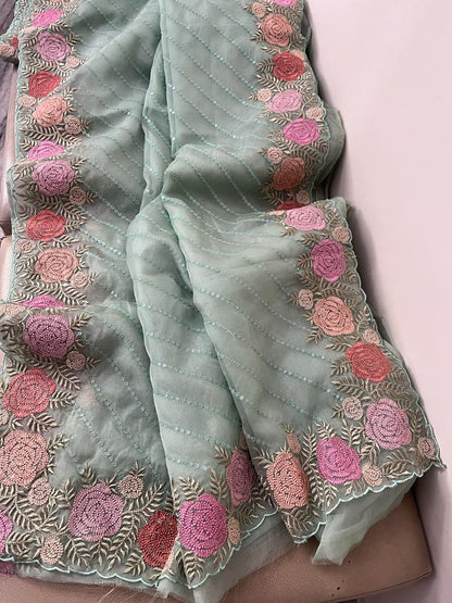 Lindia organza sequence saree