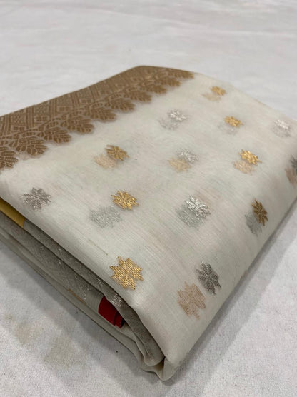 Sunehri Chanderi saree