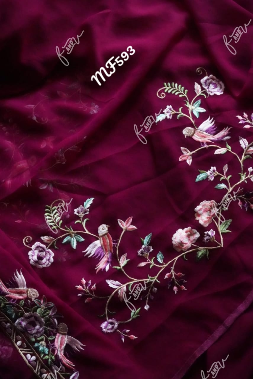 Parsi inspired Kashmiri saree