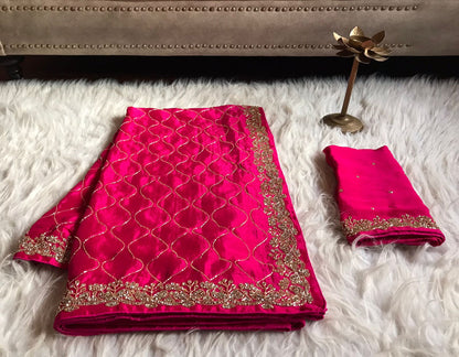 Barbie inspired Rani pink ramp sarees