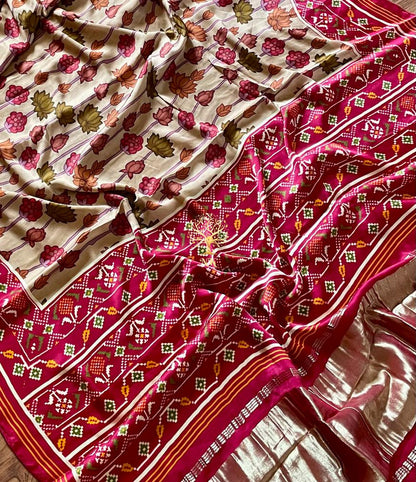 Kalamkari inspired Gajji silk saree