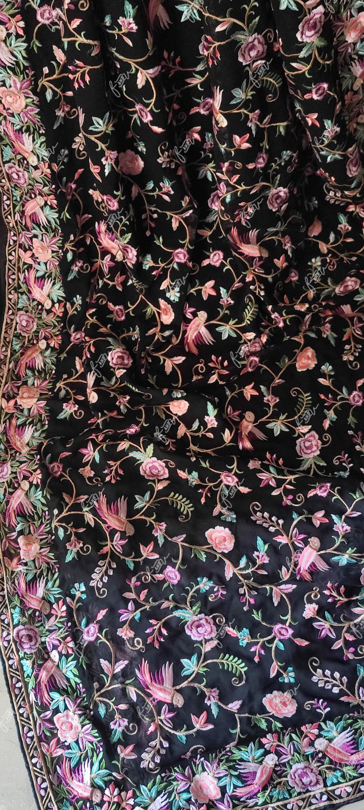 Parsi inspired Kashmiri saree