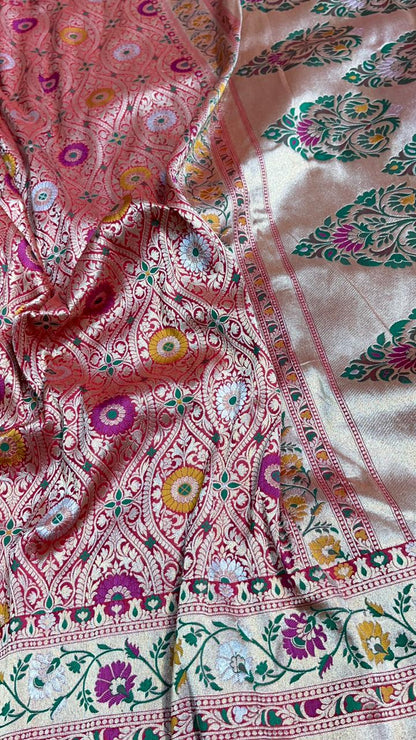 Brocade Banarsi exclusive Meenakari saree