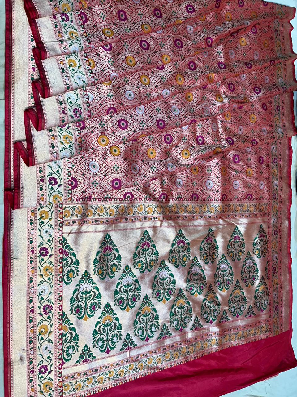 Brocade Banarsi exclusive Meenakari saree