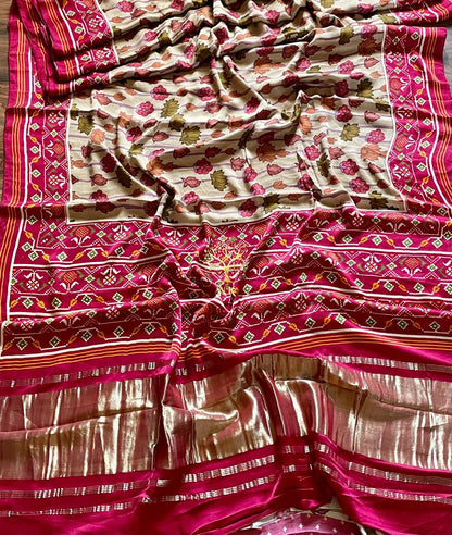 Kalamkari inspired Gajji silk saree