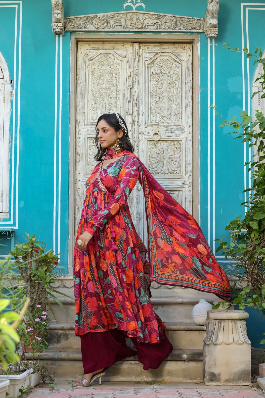 Nihar floral pazzo kurti set